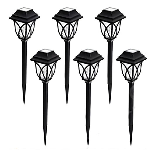 Estaca Solar X6 Jardín Exteriores Led Envio Gratis Negro