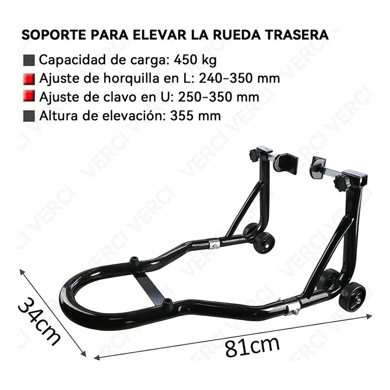 Caballete Para Motos Soporte Elevador Trasero Y Delantero