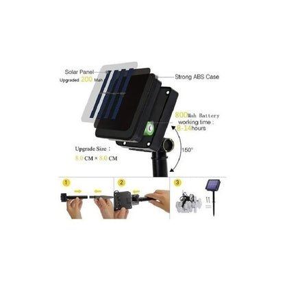 Guirnalda Led Solar X2 Fria 100 Led Luz 10 Metros Ext E Int