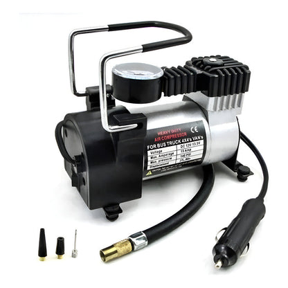 Compresor De Aire 12v Inflador Neumático, Bici, Moto, Pelota Gris 50/60hz Monofásica