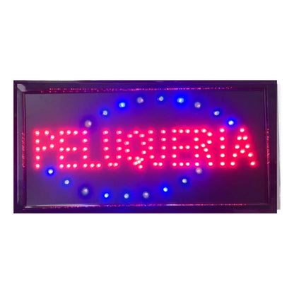 Letrero Aviso Led Signs Luminoso - Abierto - 48x25cm