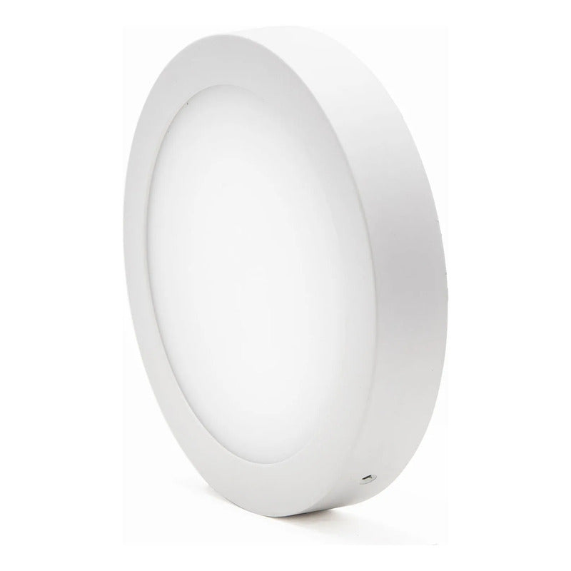 Foco Panel Led 12w Plafón 17cm Marco Blanco Redondo