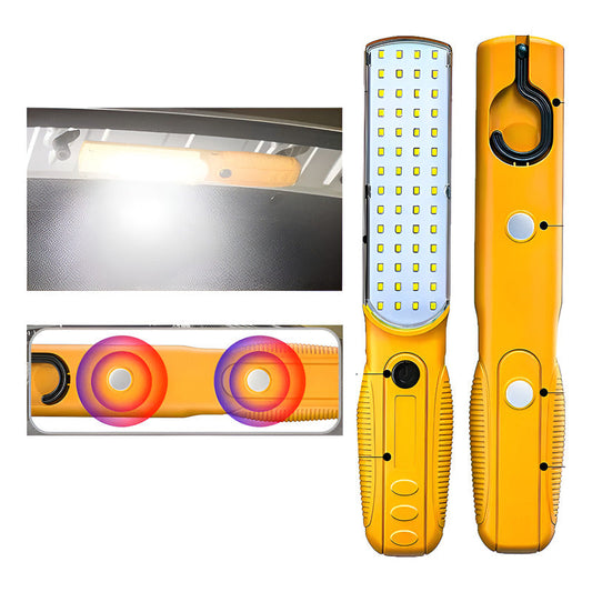 Lampara Luz Led De Trabajo Con Gancho De Colgar E Iman Amarillo