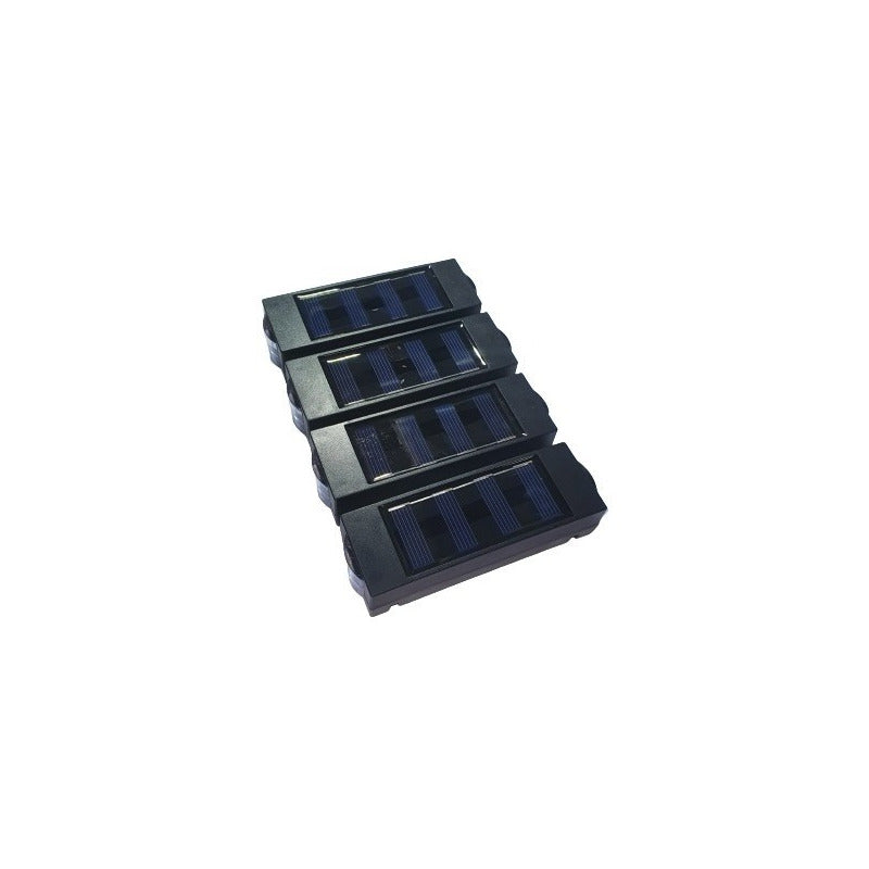 Pack X4 Aplique Solar 2 Leds De Pared Led Foco 2 Watts  Negro