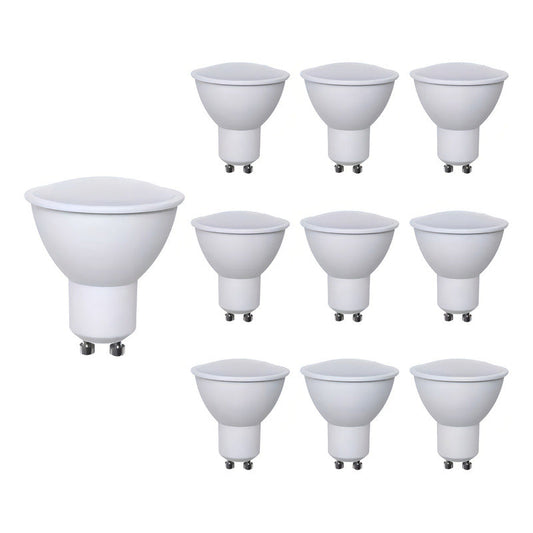 Pack 10 Ampolletas Dicroicas Led 6w Gu10 Neutra 4000k Blanco Blanco Neutro