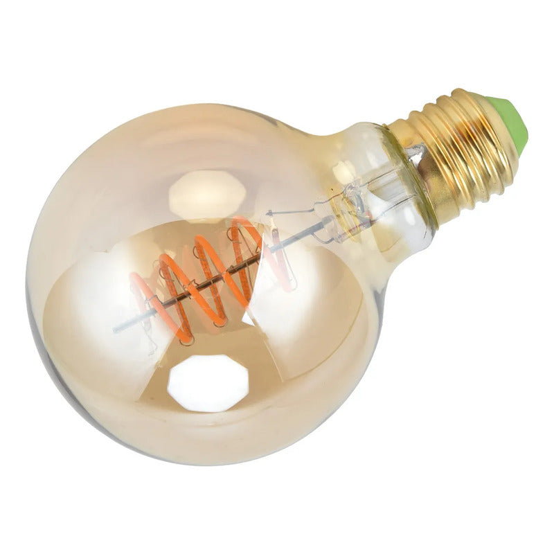 Pack X6 Ampolletas Led G80 Vintage 4w E27 Ambar Luz Amarillo Amarillo