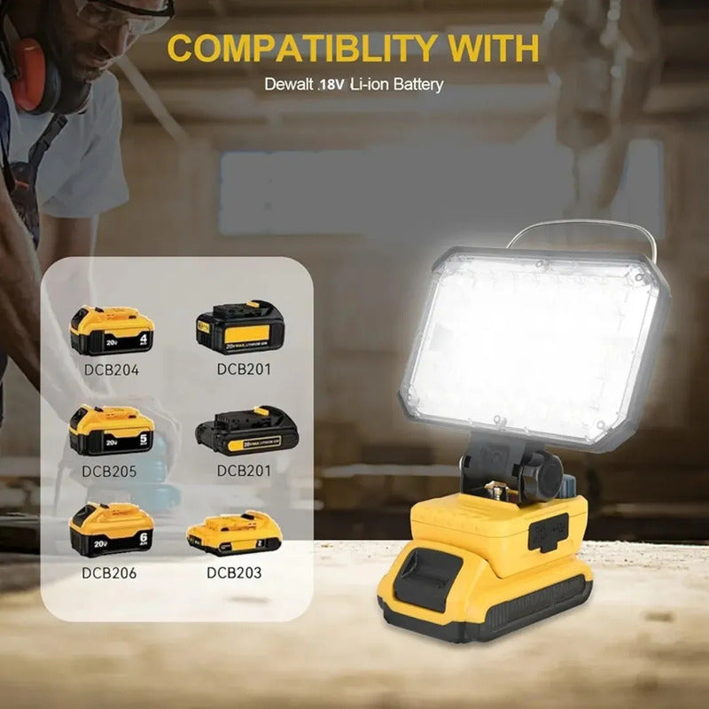 Foco Led De Trabajo 100w Portátil Recargable Minero 12v/220v Rojo Blanco Frío