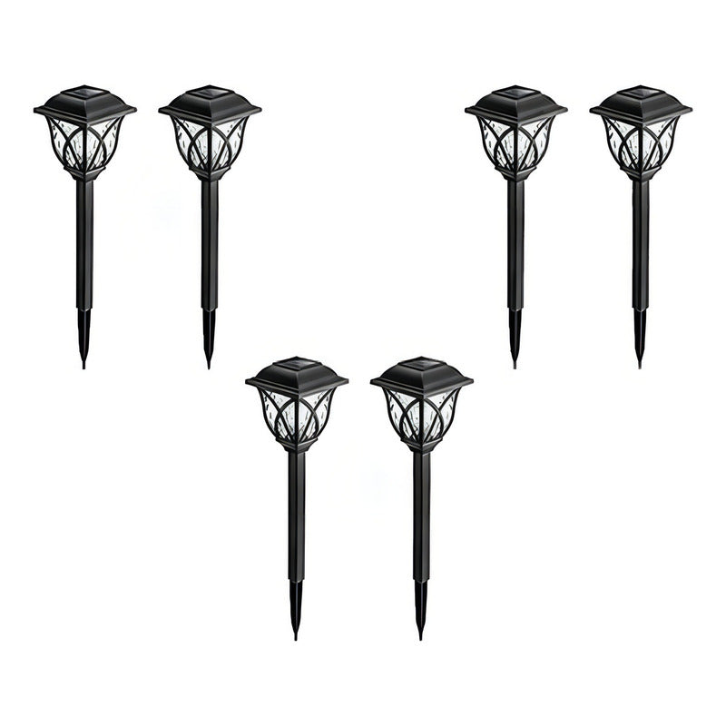 Estaca Solar X6 Jardín Lampara Led Decoración Exterior Estructura Negro