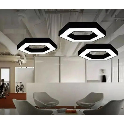 Lámpara Led Colgante Hexágono Abierta Moderna 36w Luz Fría