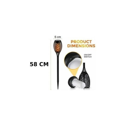 Lampara Led Pack X4 Luces Solares Antorchas Estaca Modelo Xl Negro