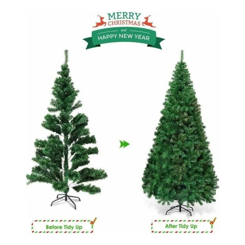 Árbol Navidad Con Base + 6 Luces Led Multicolor, Fria,calida