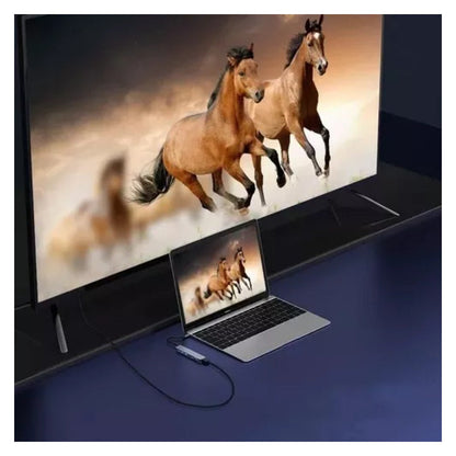 Hub Adaptador Usb Tipo 7 En 1 Hdmi, Rj45, Lan, Usb, Hub Gris Oscuro