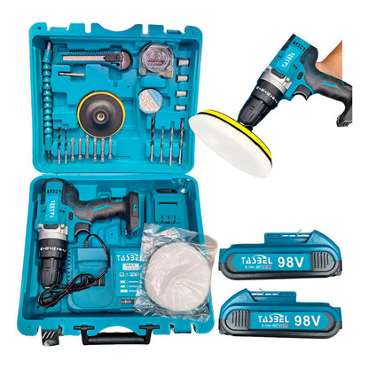 Taladro Destornillador Pulidora Inalámbrica Con Accesorios Agua 220 50hz