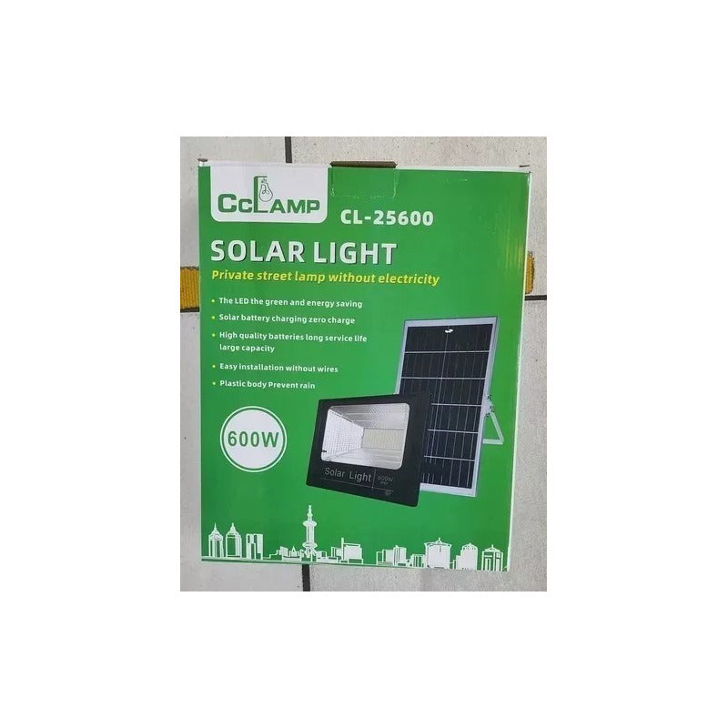 Foco Solar 600 Watts Panel Separado + Control Remoto Ip67 Negra