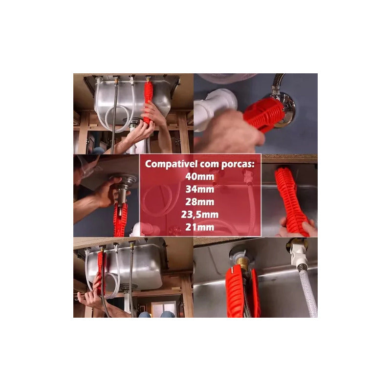 Llave Para Apretar El Tubo Del Grifo Herramienta Fregadero Rojo