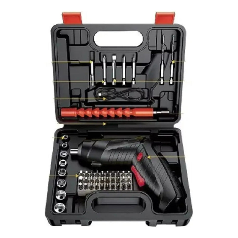 Kit Atornillador Inalambrico Taladro Atornillador  Negro Y Verde 12v 180