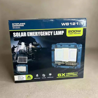 Foco Led Reflector Recargable 200w / 400w Con Panel Solar 200w Blanco Frío