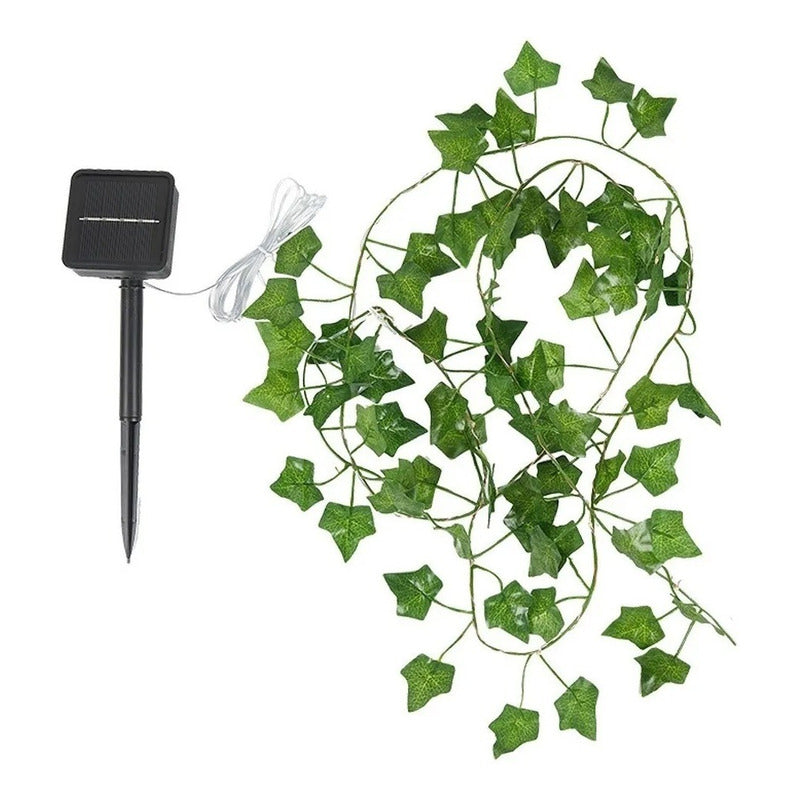 Guirnalda De Luces Led Solar Hojas De 10 Mts Enredadera