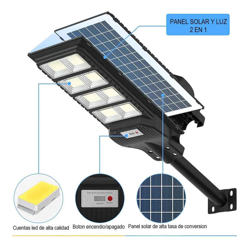 Foco Solar Tecnohogar 1000w Con Sensor Y Control Remoto Negro Blanco Frío