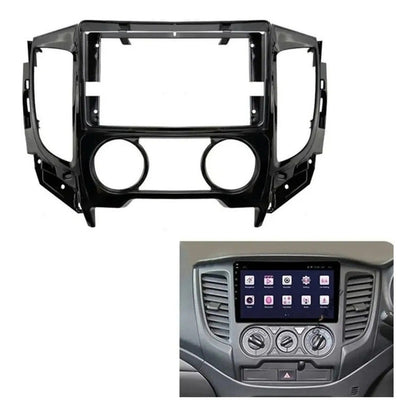 Bisel Para  Radio Adaptador Mitsubishi L200 9 Pulgadas Negro
