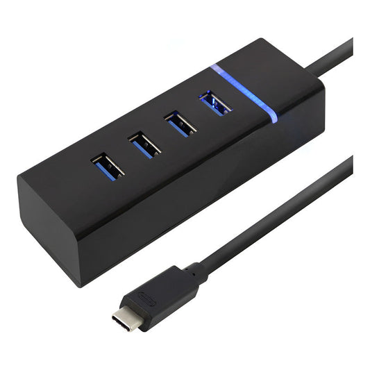 Hub 4 Multi Puerto Usb 2.0 Indicador Led - Datos Y Carga Negro