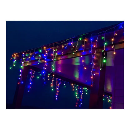 Luces Cascada Navideñas Guirnalda Led Luz Solar 3mt 144 Leds Color De Las Luces Multicolor