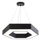 Lámpara Led Colgante Hexágono Abierta 36w Luz Fría Estructura Negro