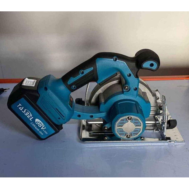 Sierra Circular Inalambrica Portatil + Disco De Corte 50 Azul Petróleo