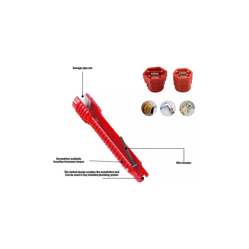 Llave Para Apretar El Tubo Del Grifo Herramienta Fregadero Rojo