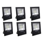 Foco Led 100w Pack6 Extra Plano Multiled  6000 Lm Exterior Negro Blanco Frío