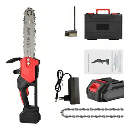 Motosierra Eléctrica A Batería Espada 12 Pulgadas Con Maleta