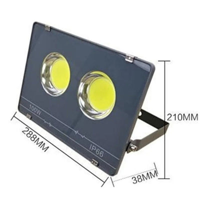 Foco Led Extra Plano 100w Interior Y Exterior E Interperie Negro Blanco Frío