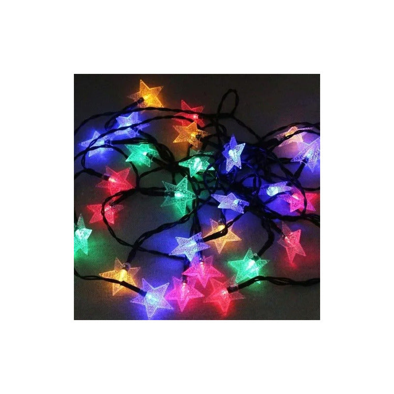 Estrellas Led Multicolor Navidad Guirnalda Lineal Solar Multicolor