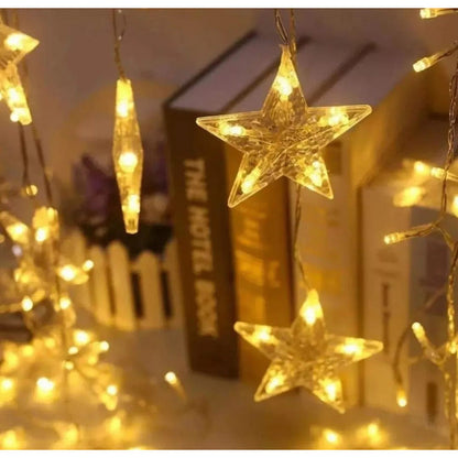 Estrellas Luces Led Solar Navidad Guirnalda Cinta Lineal