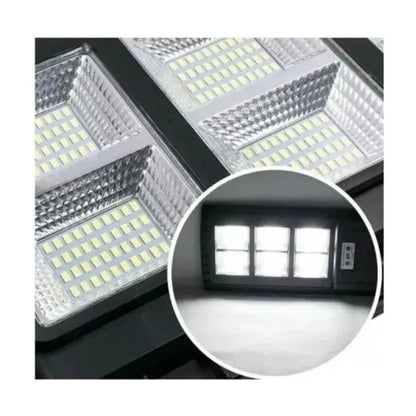 Foco Solar 200w Led Exterior Poste Y Sensor De Movimiento Negro Blanco Frío