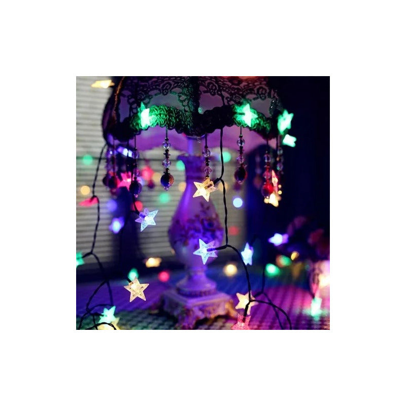 Estrellas Led Multicolor Navidad Guirnalda Lineal Solar Multicolor