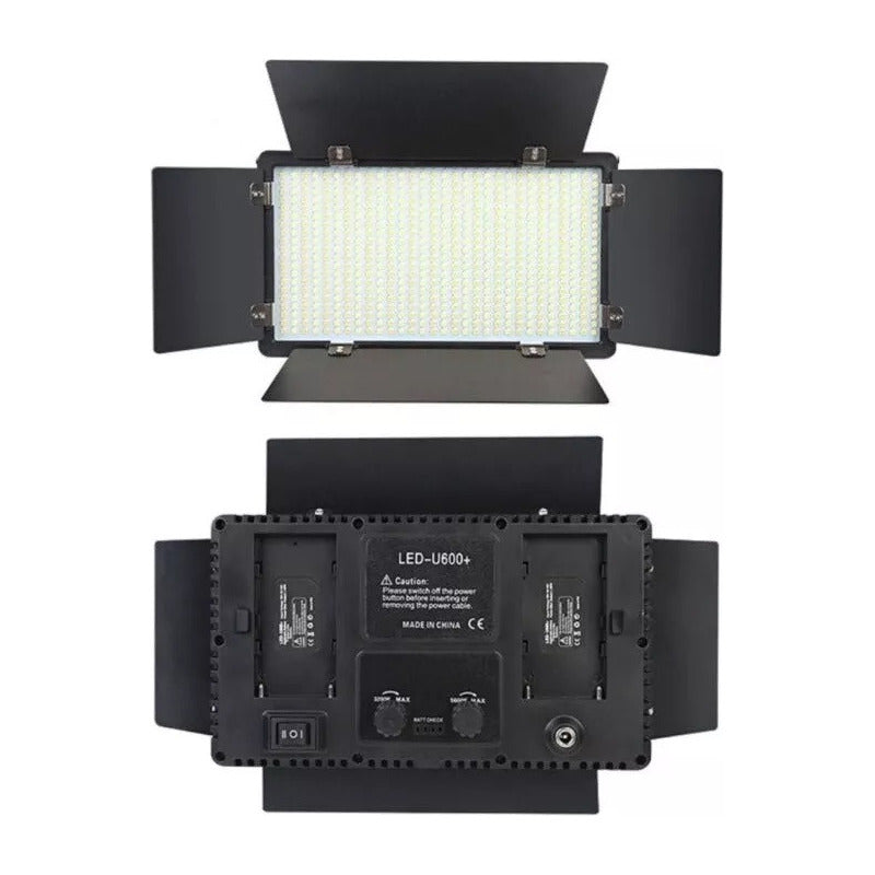 Kit Profesional Luz Relleno Con Trípode Reflector Pro 600led Estructura Negro Luz Blanco Frío