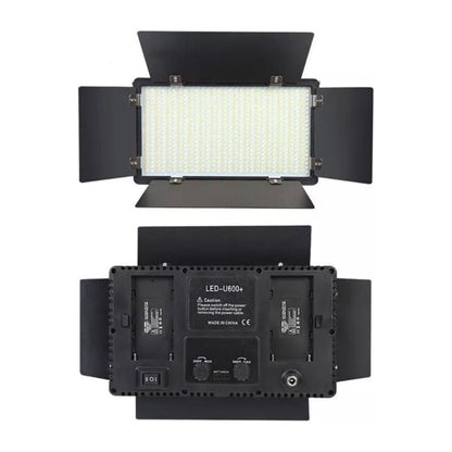 Kit Profesional Luz Relleno Con Trípode Reflector Pro 600led Estructura Negro Luz Blanco Frío