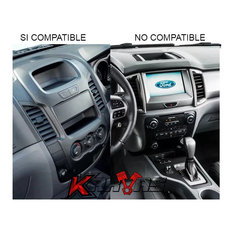 Adaptador Bisel Radio 9pul  Radio Ford Ranger 2011-18 Gris Oscuro
