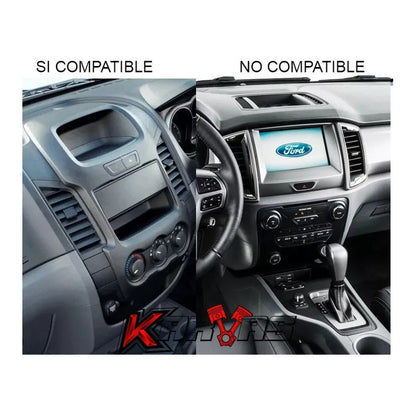 Adaptador Bisel Radio 9pul  Radio Ford Ranger 2011-18 Gris Oscuro