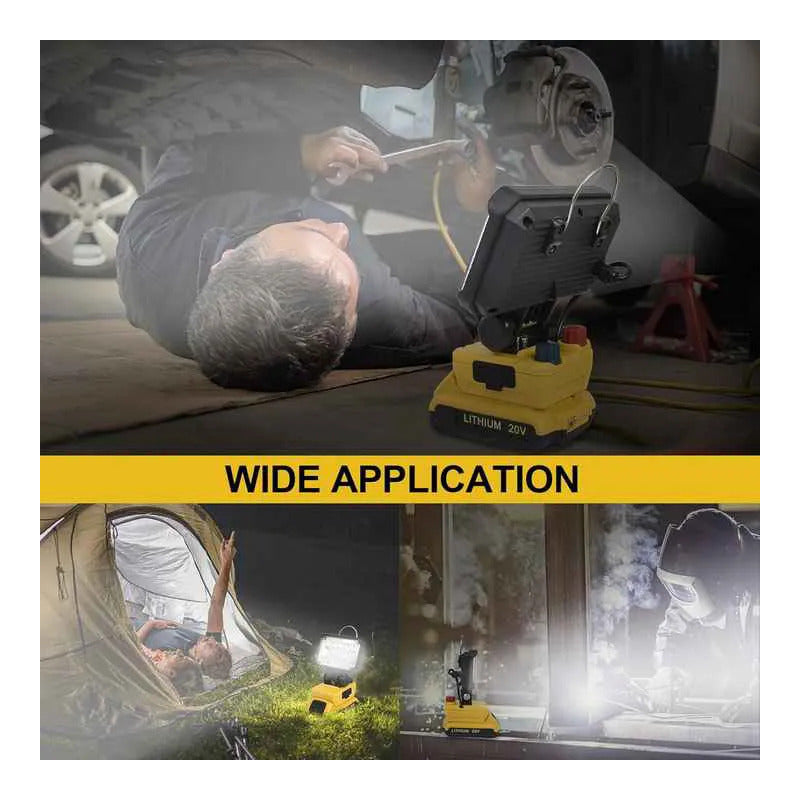 Foco Led De Trabajo 100w Portátil Recargable Minero 12v/220v Rojo Blanco Frío