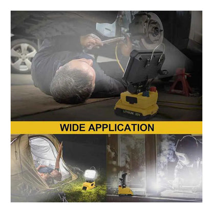 Foco Led De Trabajo 100w Portátil Recargable Minero 12v/220v Rojo Blanco Frío