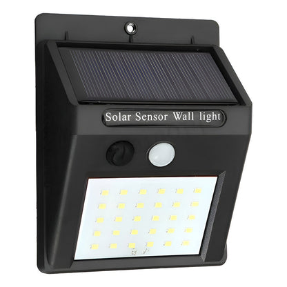 Lámpara Solar De Pared 30 Led Sensor Alumbra Mas Que Otros M Negro
