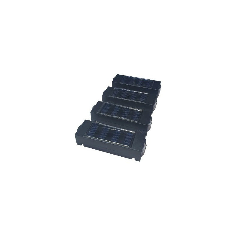 Pack X4 Aplique Solar 2 Leds De Pared Led Foco 2 Watts  Negro