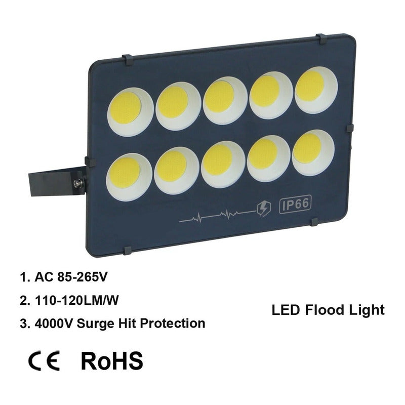Foco Led De Lupa Reflector 600w Exterior Estadio Impermeable Gris Oscuro Fría