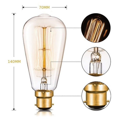 Ampolleta Led 4w Vintage Filamento Luz Cálida Ahorradora Cálida