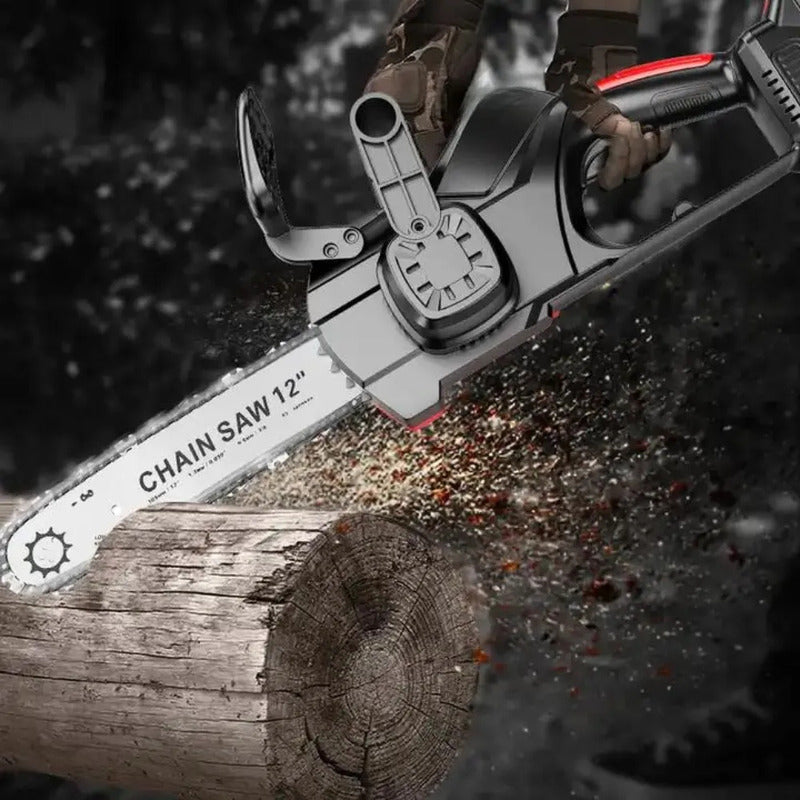 Motosierra Eléctrica A Batería Espada 12 Pulgadas Con Maleta