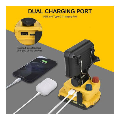 Foco Led De Trabajo 100w Portátil Recargable Minero 12v/220v Rojo Blanco Frío