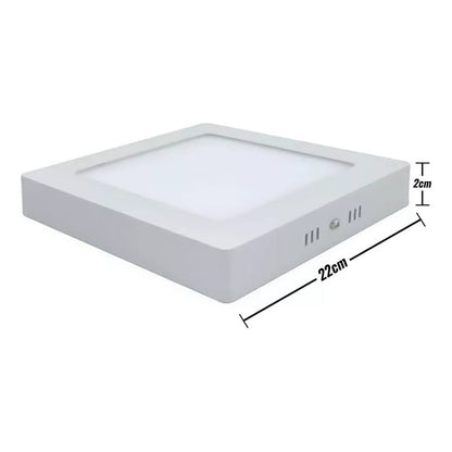 Pack X2 Panel Led Sobrepuesto 18w Foco Plafon Redondo Cuadra Cuadrado