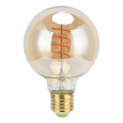 Pack X6 Ampolletas Led G80 Vintage 4w E27 Ambar Luz Amarillo Amarillo